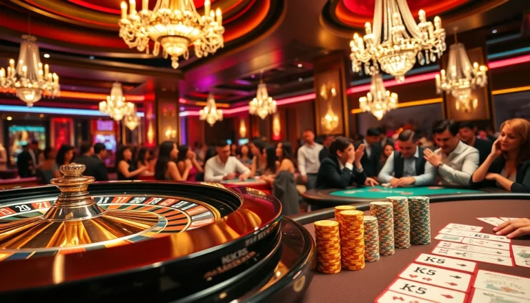 Players celebrating wins at a luxurious casino table featuring KK55 poker chips.