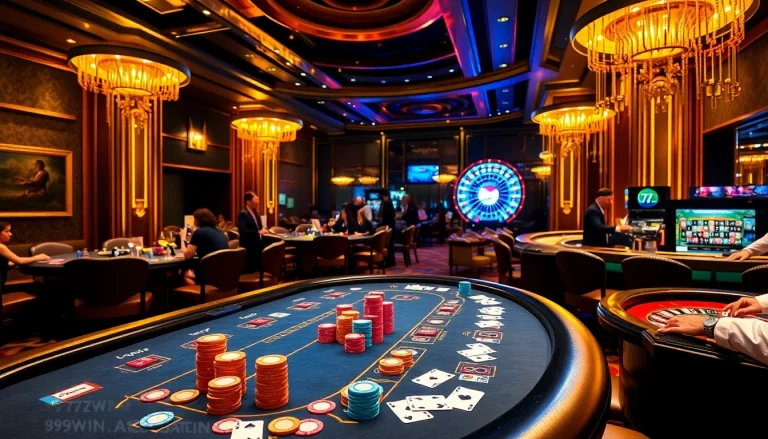 Engaging players at the blackjack table, betting high stakes with 789win.associates in luxurious casino ambiance.