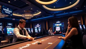 에볼루션 카지노 환경에서 플레이어와 딜러가 상호작용하는 모습