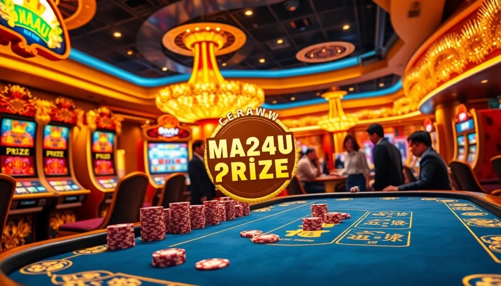 Experience the thrill of winning as you track the Macau Prize in a vibrant casino atmosphere.