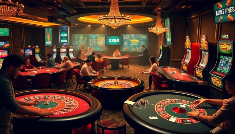 Players engage in thrilling games at XX88, showcasing high-stakes casino excitement and digital betting.