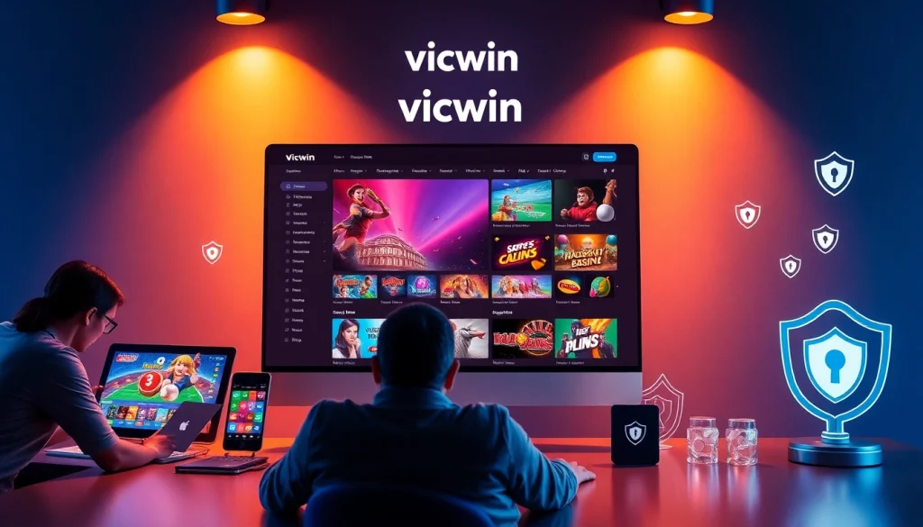 VICWIN online gaming platform showcasing diverse games and secure environment.