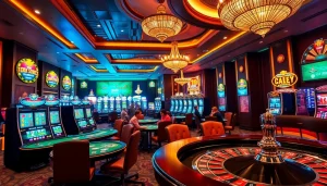 Experience the thrill of gaming at Jun88 with vibrant casino tables and exciting slot machines.