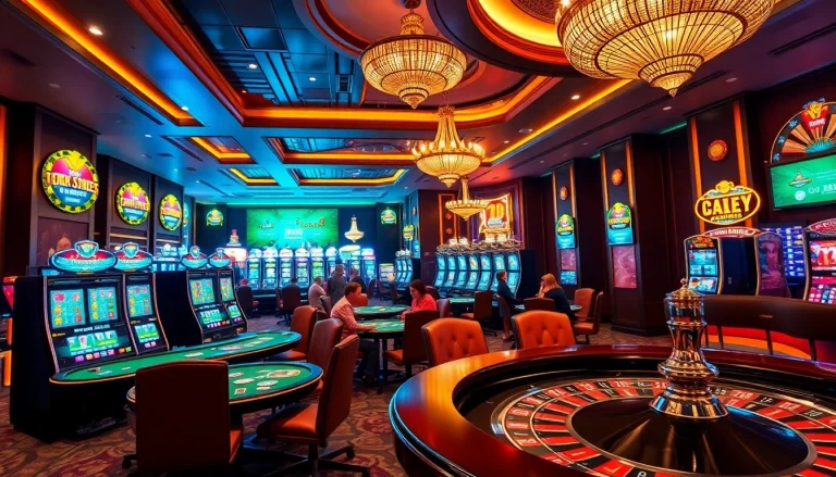 Experience the thrill of gaming at Jun88 with vibrant casino tables and exciting slot machines.