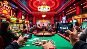 Experience the thrill of NEW88 with players enjoying vibrant casino games online.
