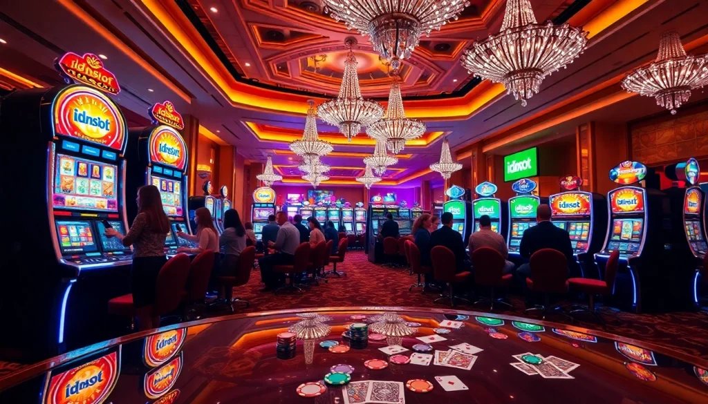 Experience the excitement of idnslot gaming with engaging slot machines and vibrant casino atmosphere.