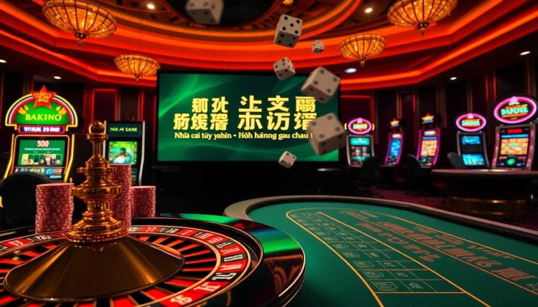 Engaging online gameplay showcasing Nhà cái uy tín hàng đầu châu Á with vibrant poker chips and roulette action