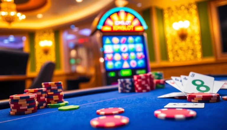 IDNSLOT players enjoying jackpot wins at an exciting online casino table.