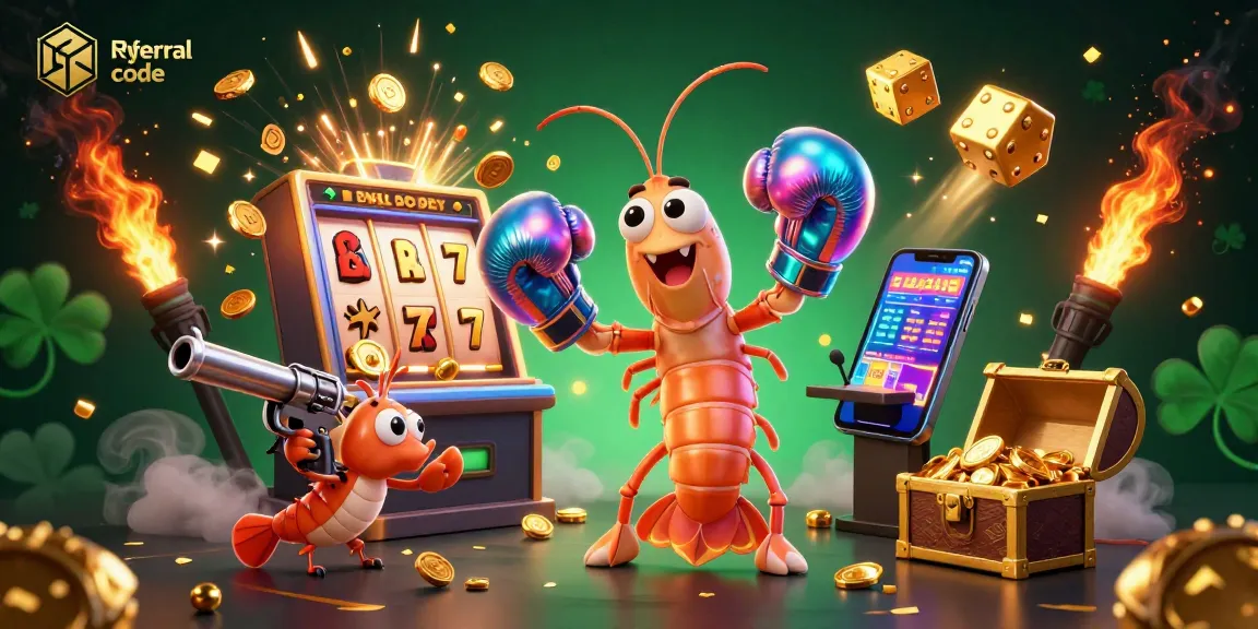 Spin to win with the Bybit referral code in a vibrant casino scene featuring lively characters and slot machines.