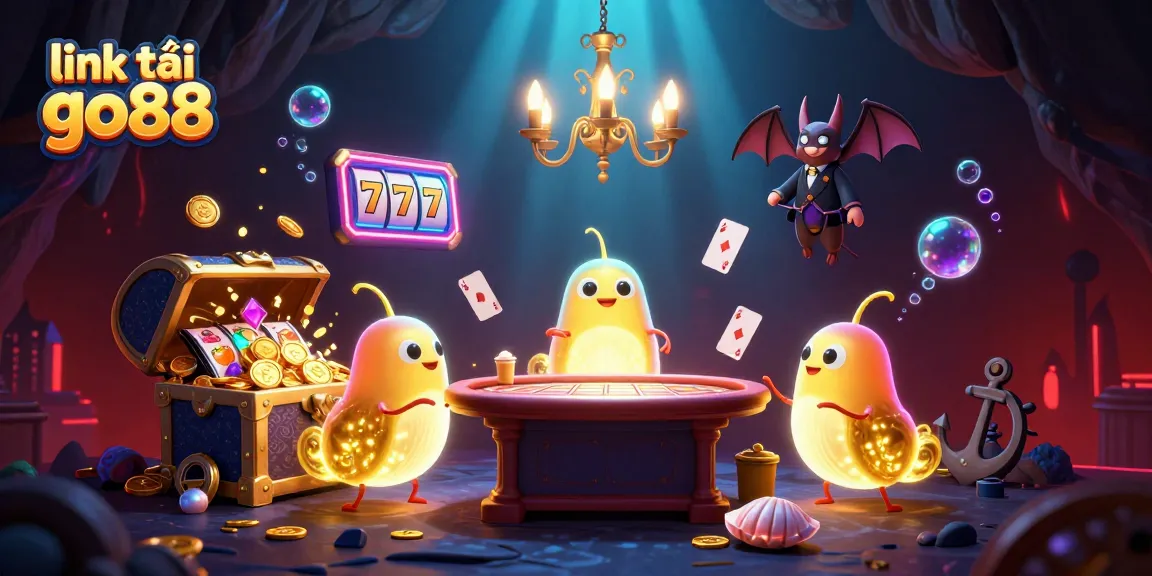 Light up your game with link tải go88 featuring bioluminescent characters in a vibrant casino scene.